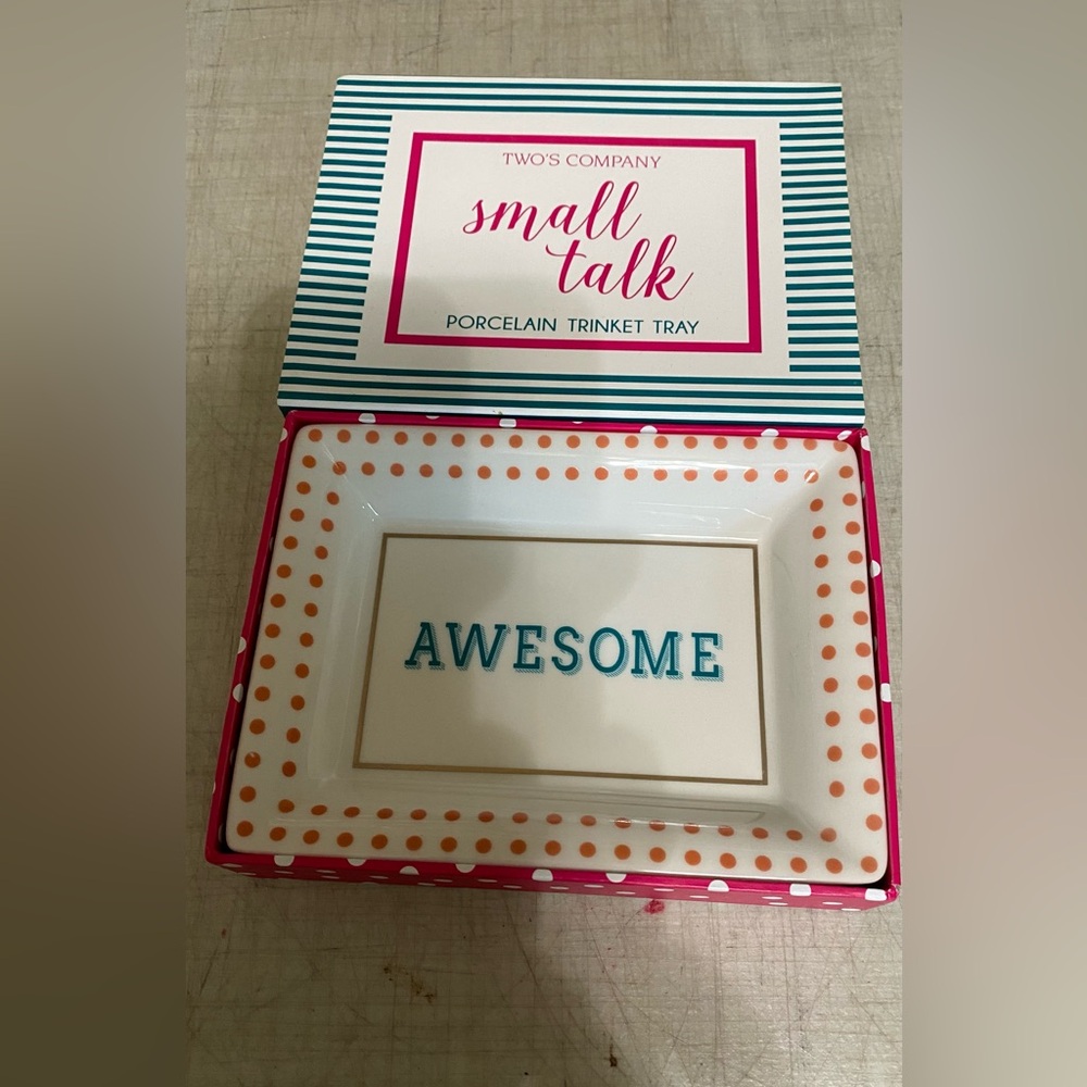 Two’s company NWT small talk, porcelain trinket tray - Picture 2 of 5